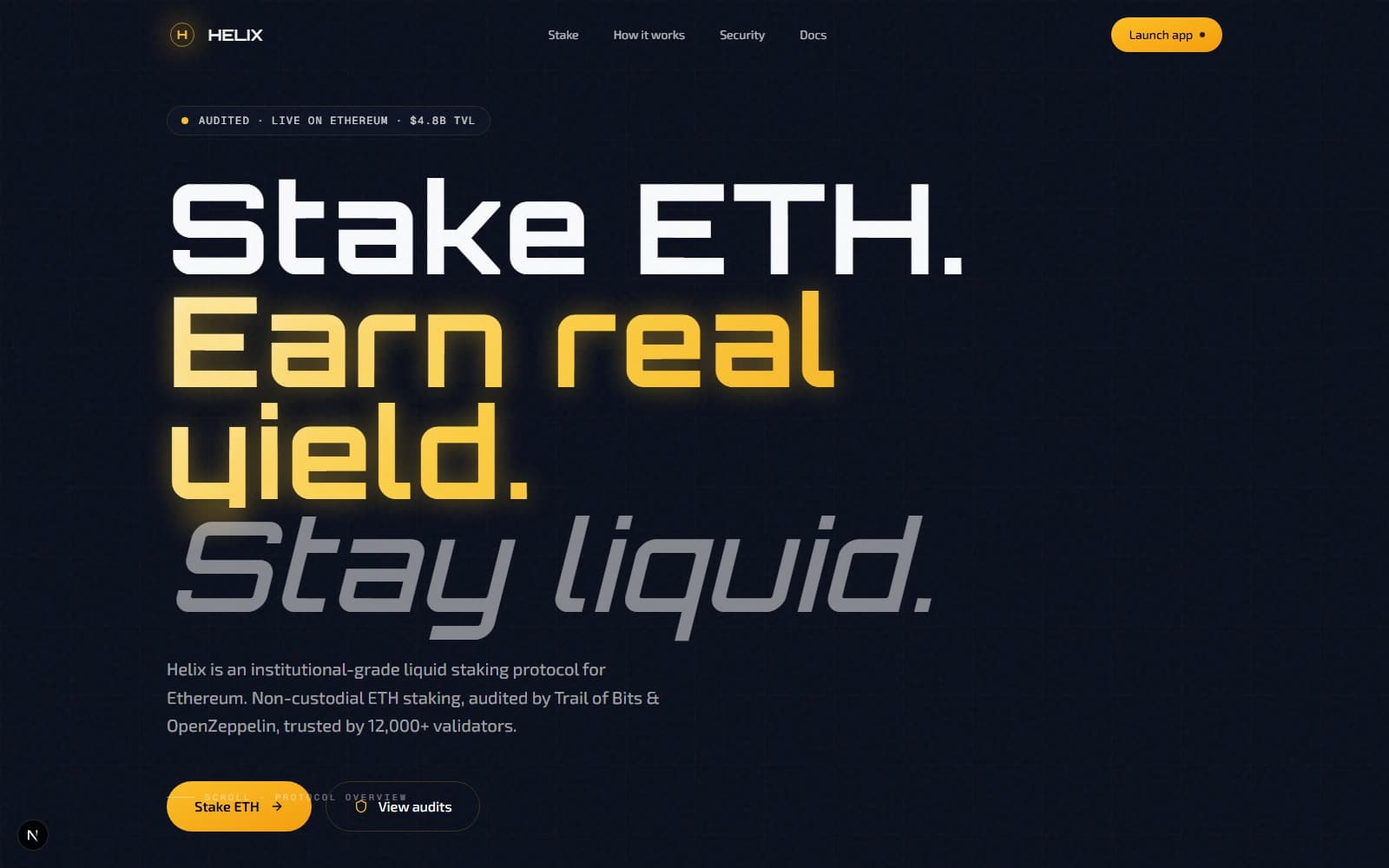 Helix — Crypto · DeFi · Liquid Staking